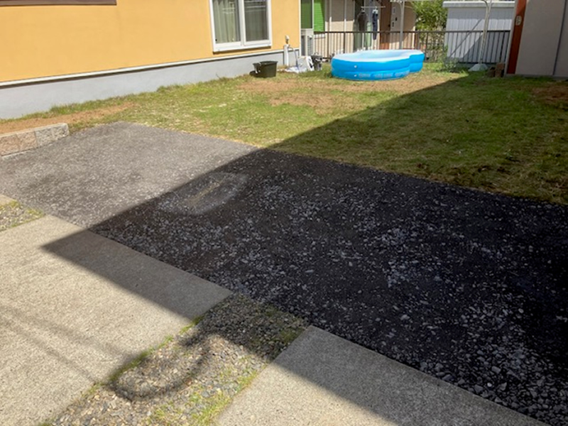 駐車場 不陸整正 砕石敷・転圧 完了④（After）