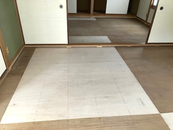 1階和室 タタミ下コンパネ張替え 完了（After）